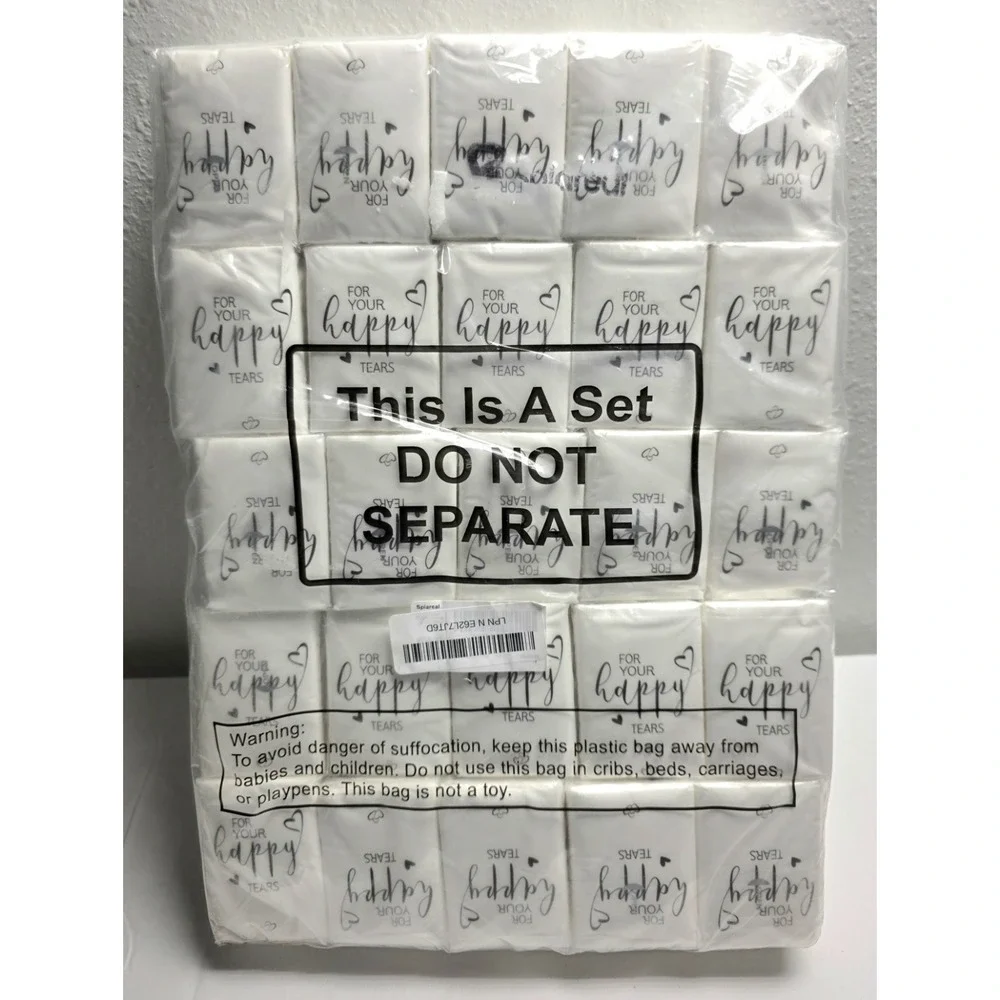 For Your Happy Tears Tissues for Wedding Bulk 3 Ply - Pack Of 50